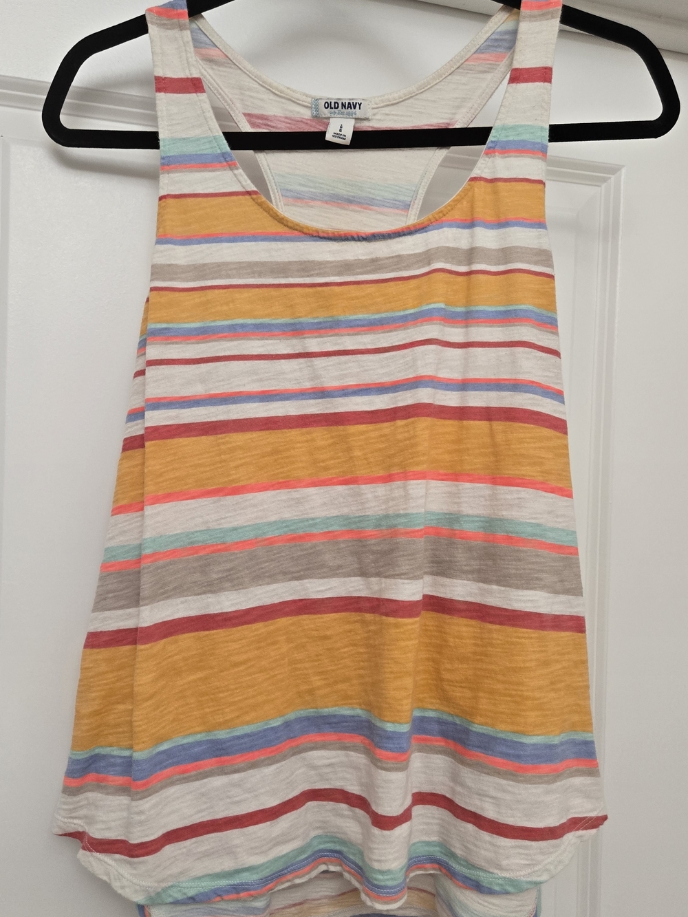 Old Navy Striped Multicolor Tank Top - Yellow, Pink, Blue